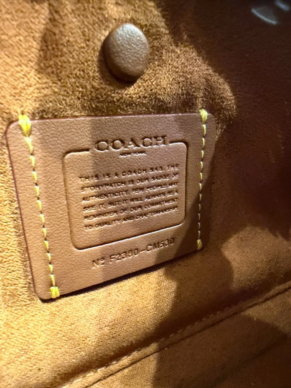 Coach Eve Leather Shoulder Bag with Gold Accent in the color in dark stone - Picture 13 of 13